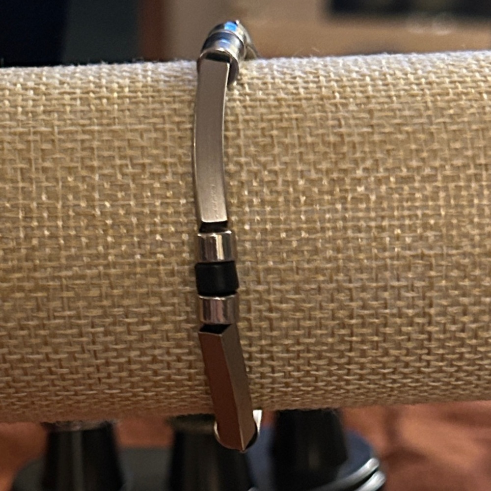 Men’s Y2K Style Silver and Black‎ Bracelet